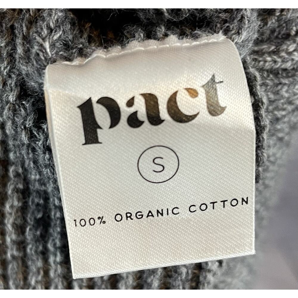 PACT Organic Cotton Gray Cable Knit Sweater Dress Women’s Size Small Crew Neck - Picture 6 of 6